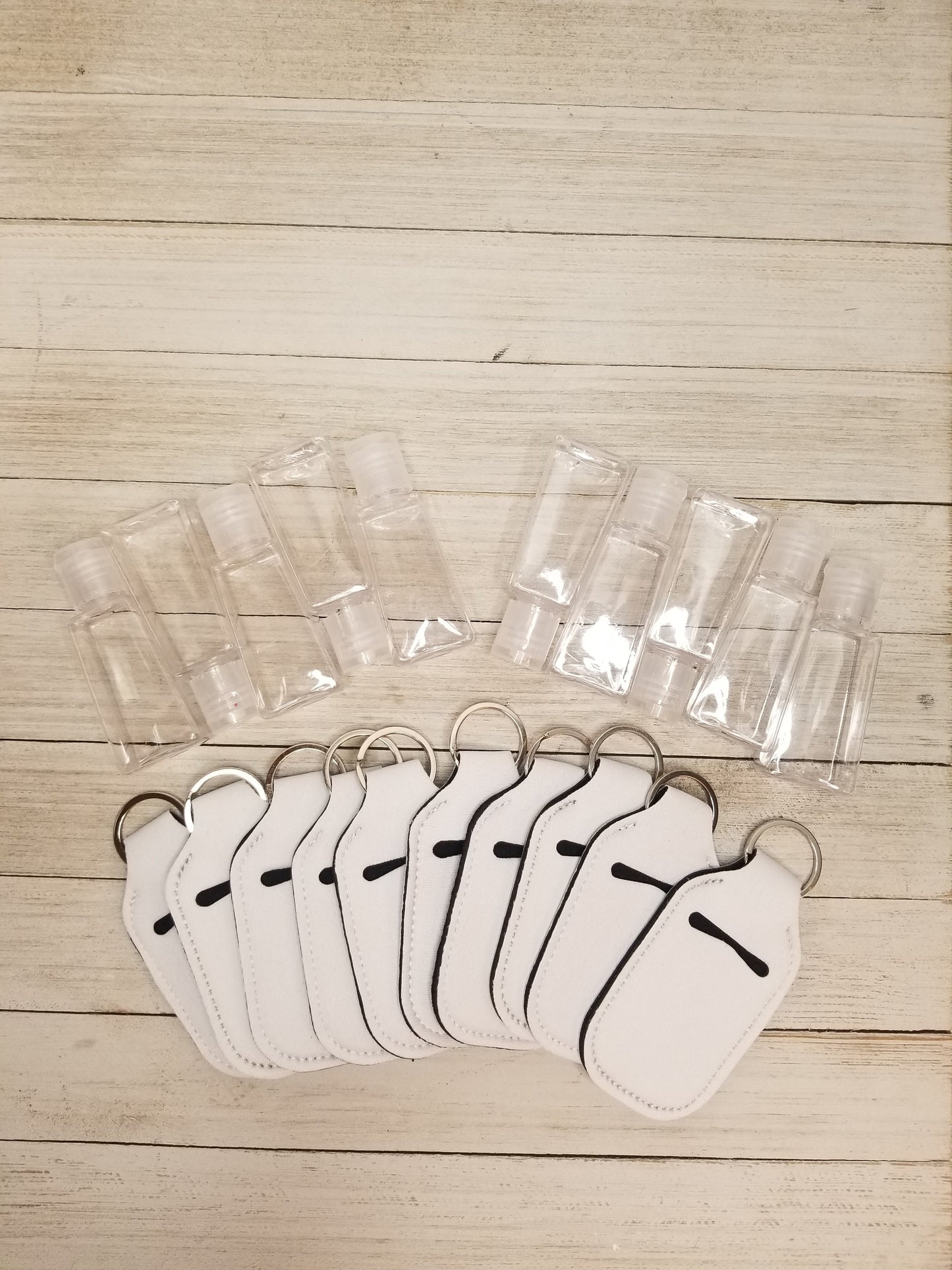 Sublimation Hand sanitizers holder with key ring and refillable bottle. (10 Pk)
