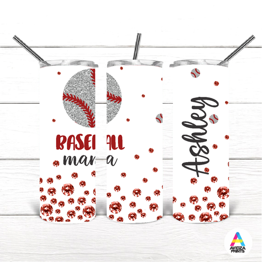 Baseball mom. Personalized tumbler. Baseball moma tumbler.