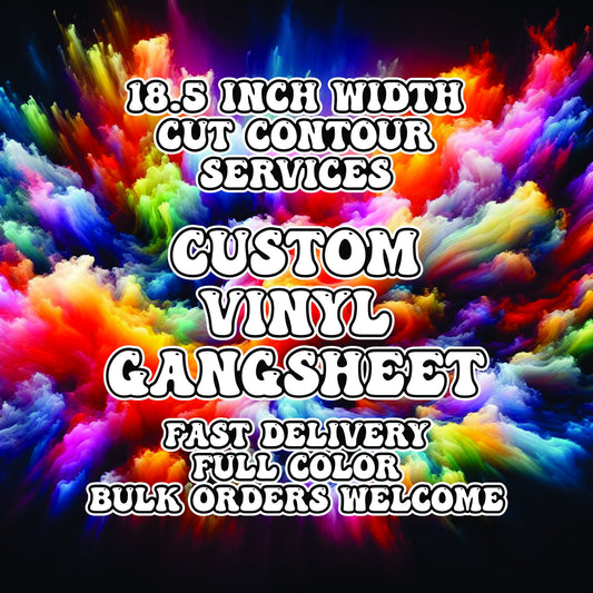 Decal Gang Sheet. Vinyl 18.5in width, Vinyl print, Poster, Sticker, Decal Gang Sheet, Full color, Custom Bulk printing, Die Cut.