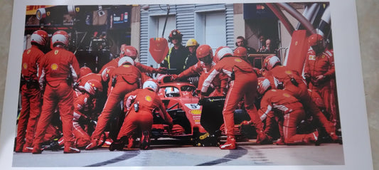 Sebastian Vettel Ferrari Formula 1 GP Vinyl poster Print, Ferrari F1 Wall Art, Motorsport gift idea
