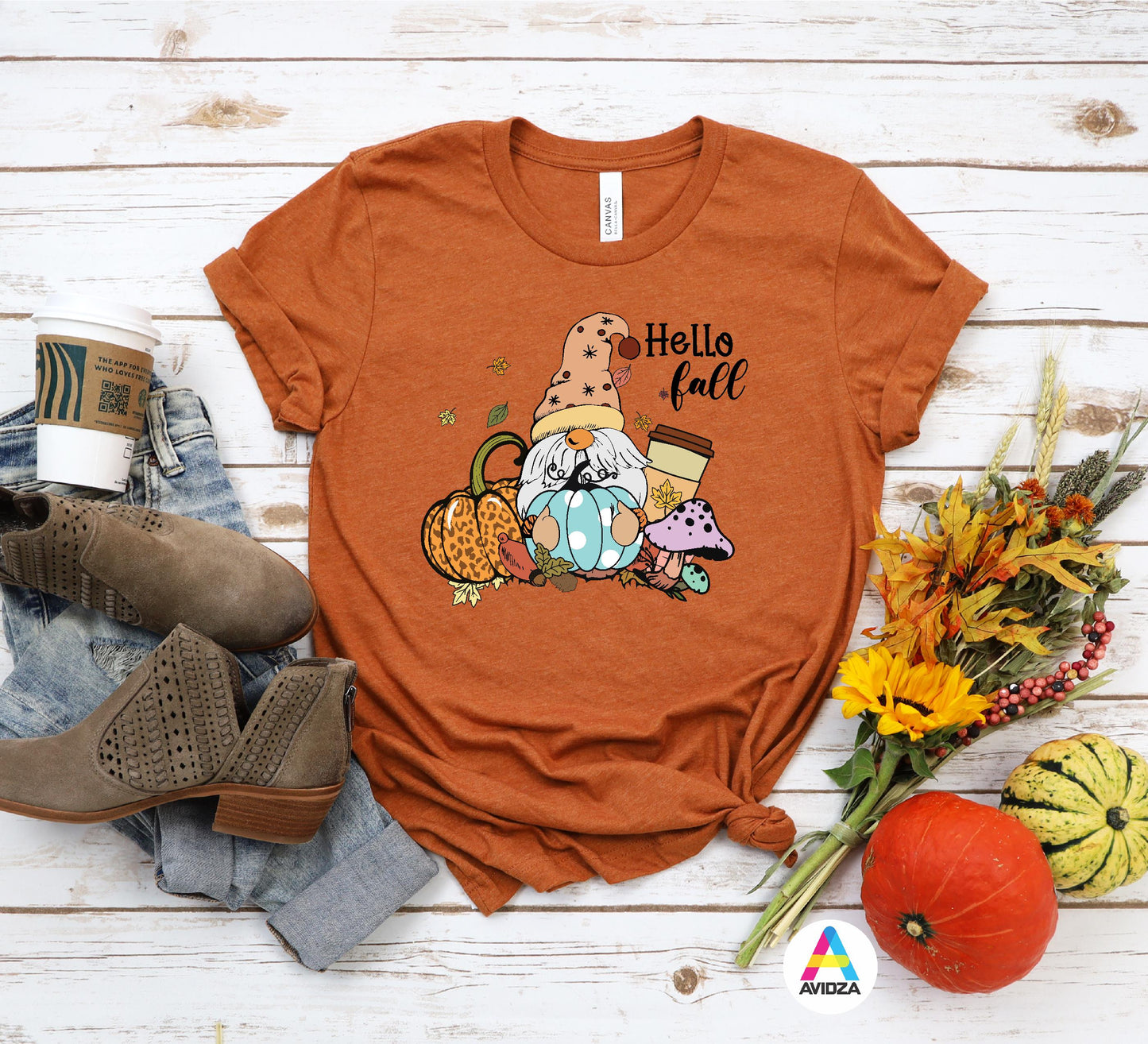 Hello Fall T-shirt. Fall t-shirt