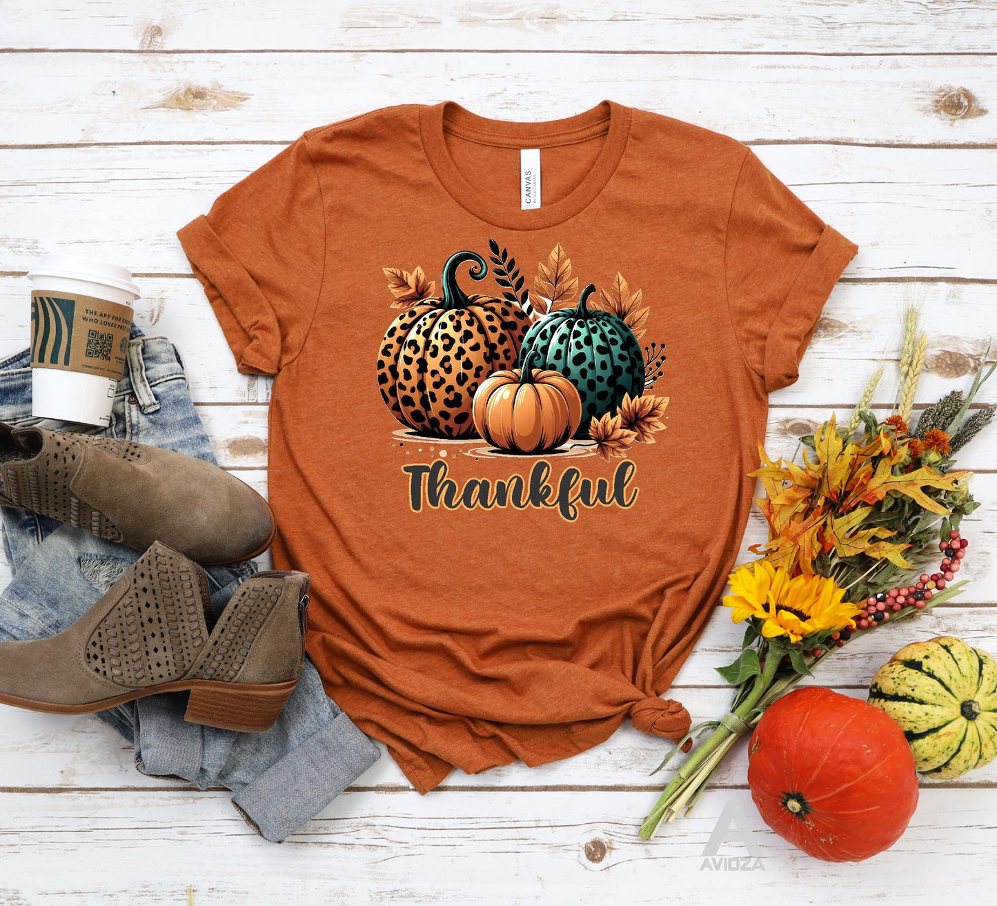 Thankful Fall T-shirt. Fall t-shirt. Fall vibes.