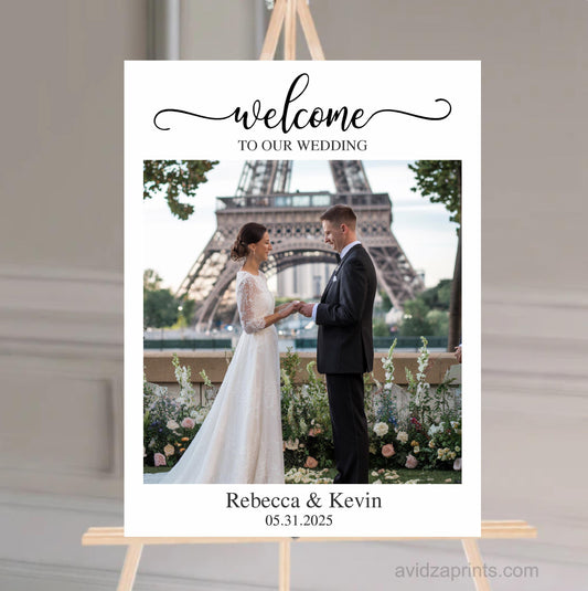 Photo Wedding Welcome Sign. Welcome Sign