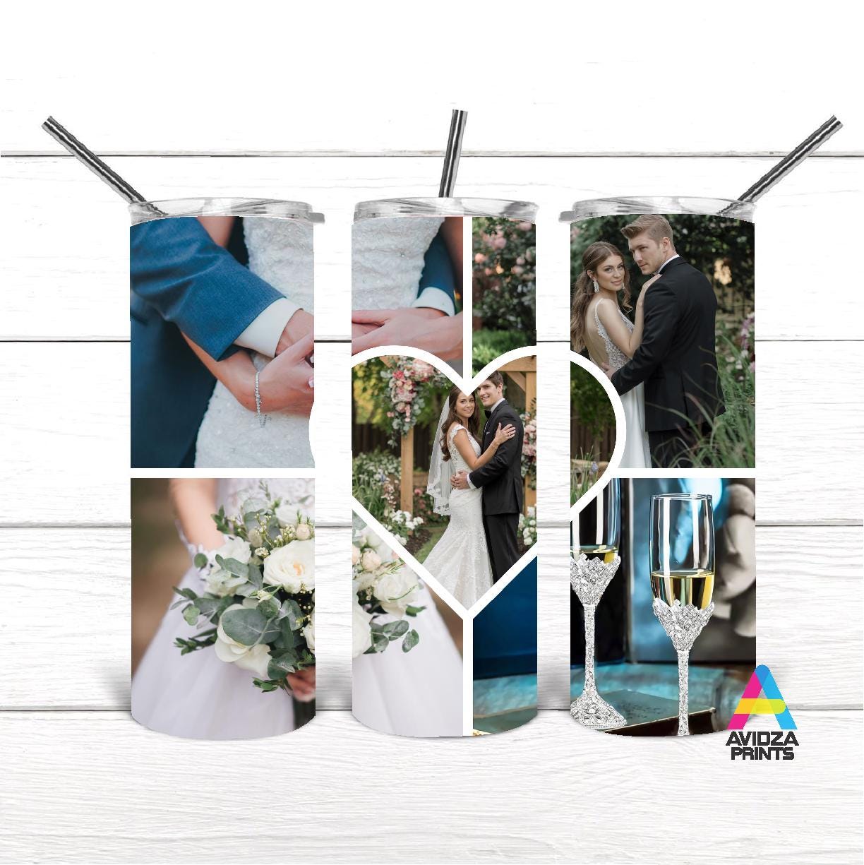 Add Your Own Photos Heart Shape Tumbler. Photos Tumbler