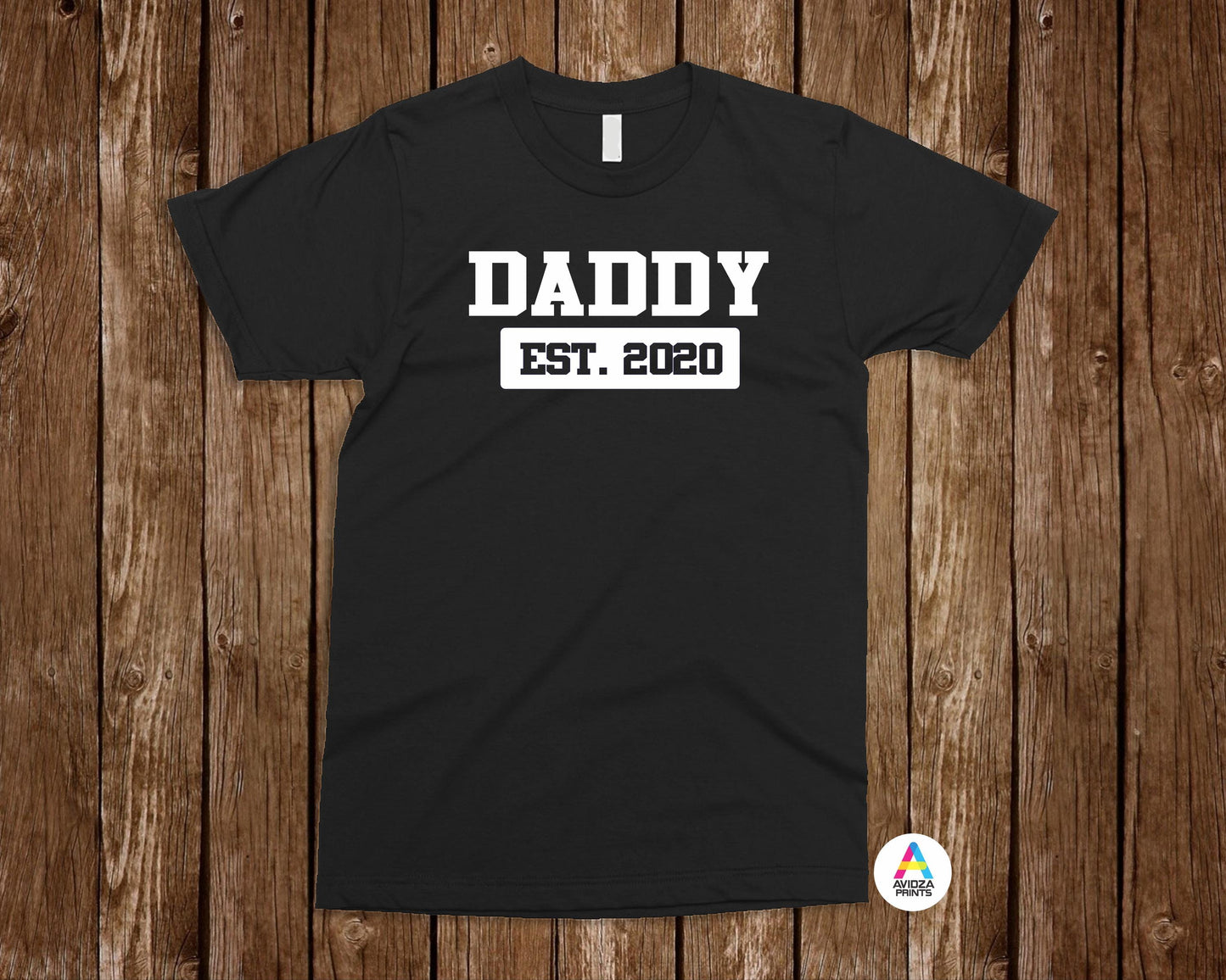 Dad est with custom year shirt