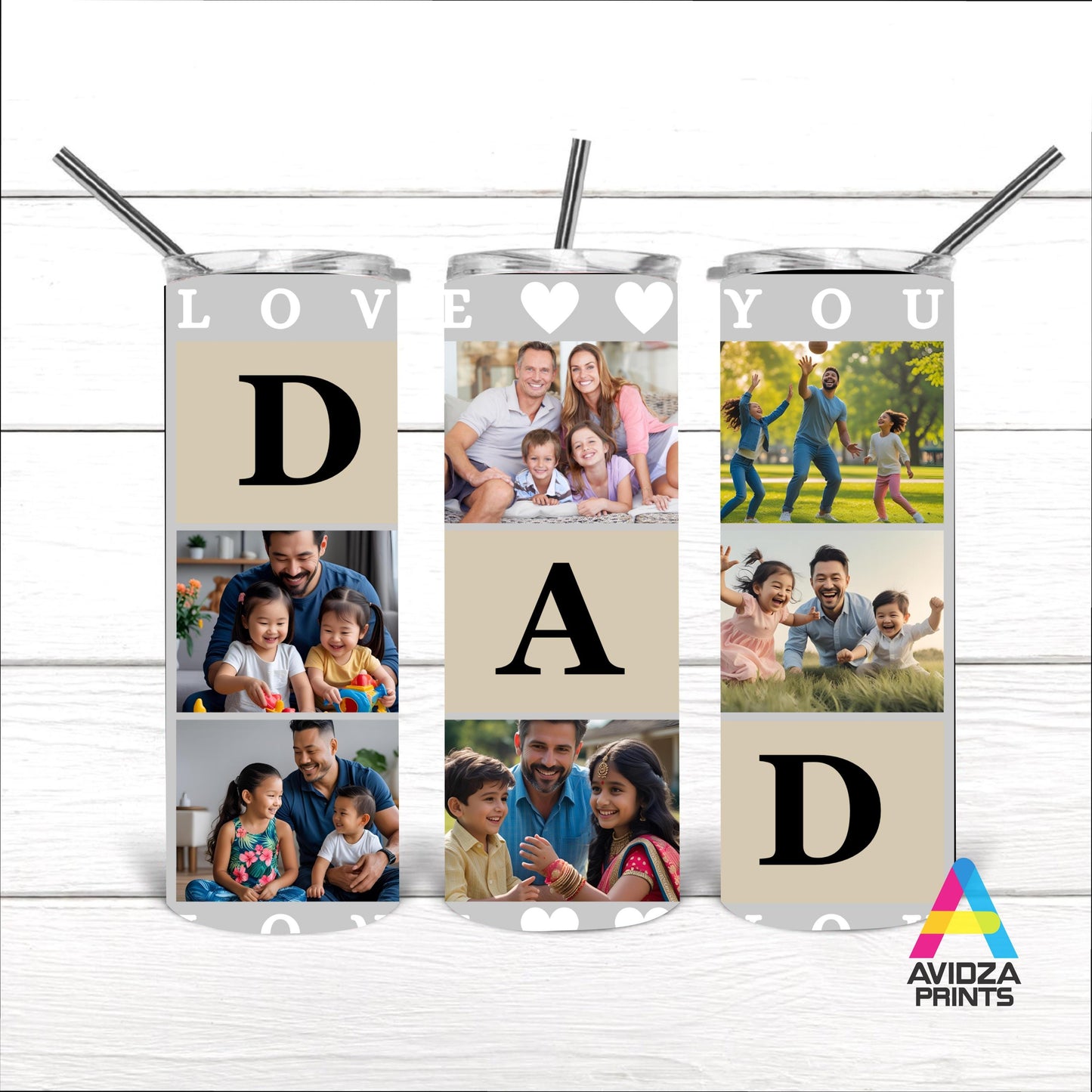 Dad photo tumbler. Dad 6 photos tumbler