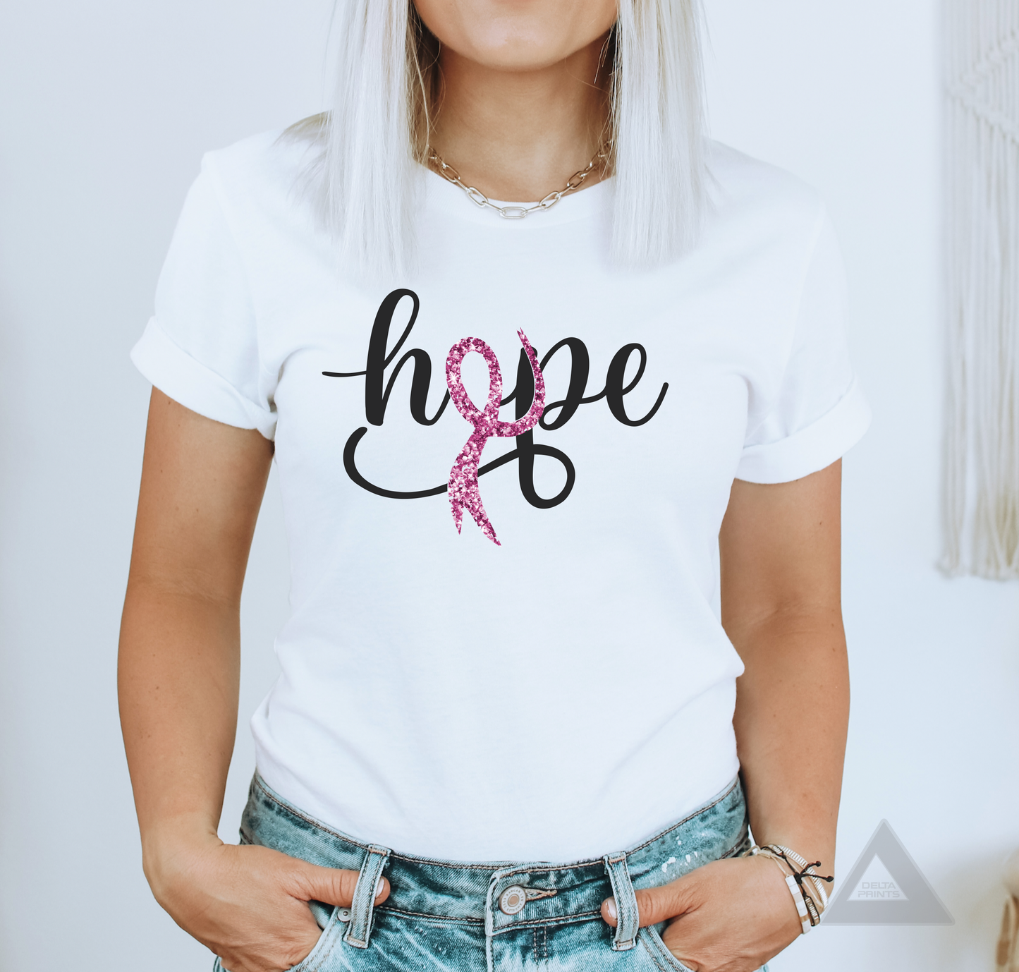 Hope Glitter Pink Ribbon