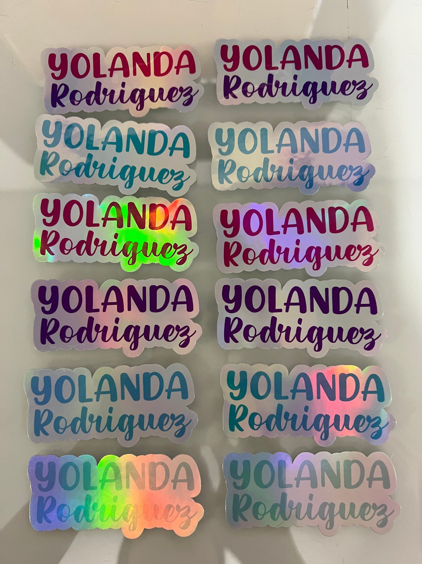 Holograhic personalized stickers. Die cut Stickers.