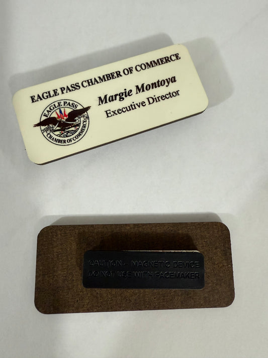 Name badge with magnetic holder