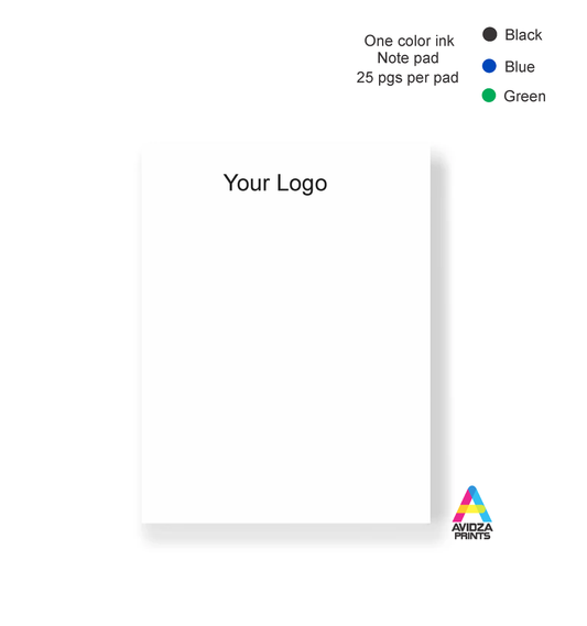 Custom Note pad. Promotional Note pad. Note pad with your logo. One Ink