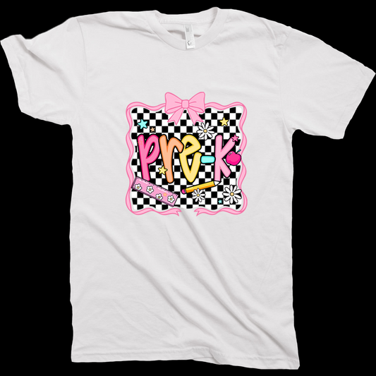 Bow Pre-k to sixth grade t-shirt