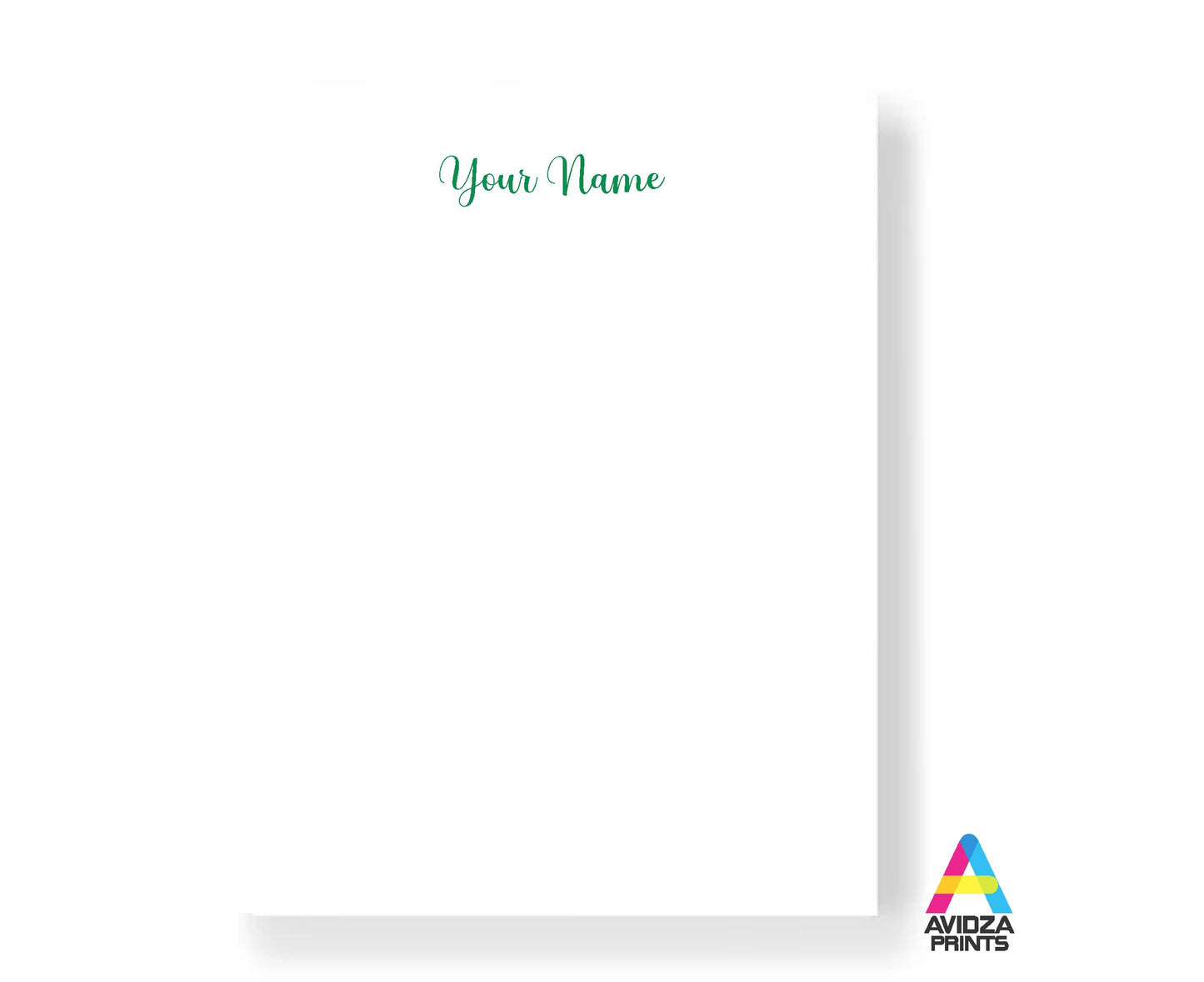 Personalized note pad with your name. Note pad Black and white. One color ink Note pad.