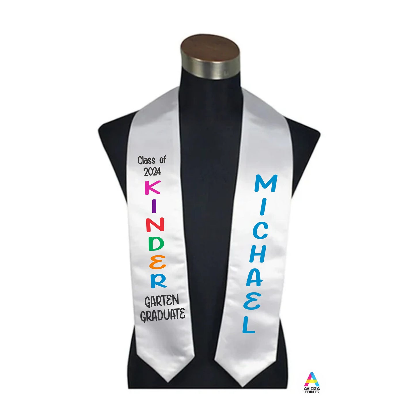 Custom Kinder Garten Graduation stole. Custom Pre school Graduation Stole.