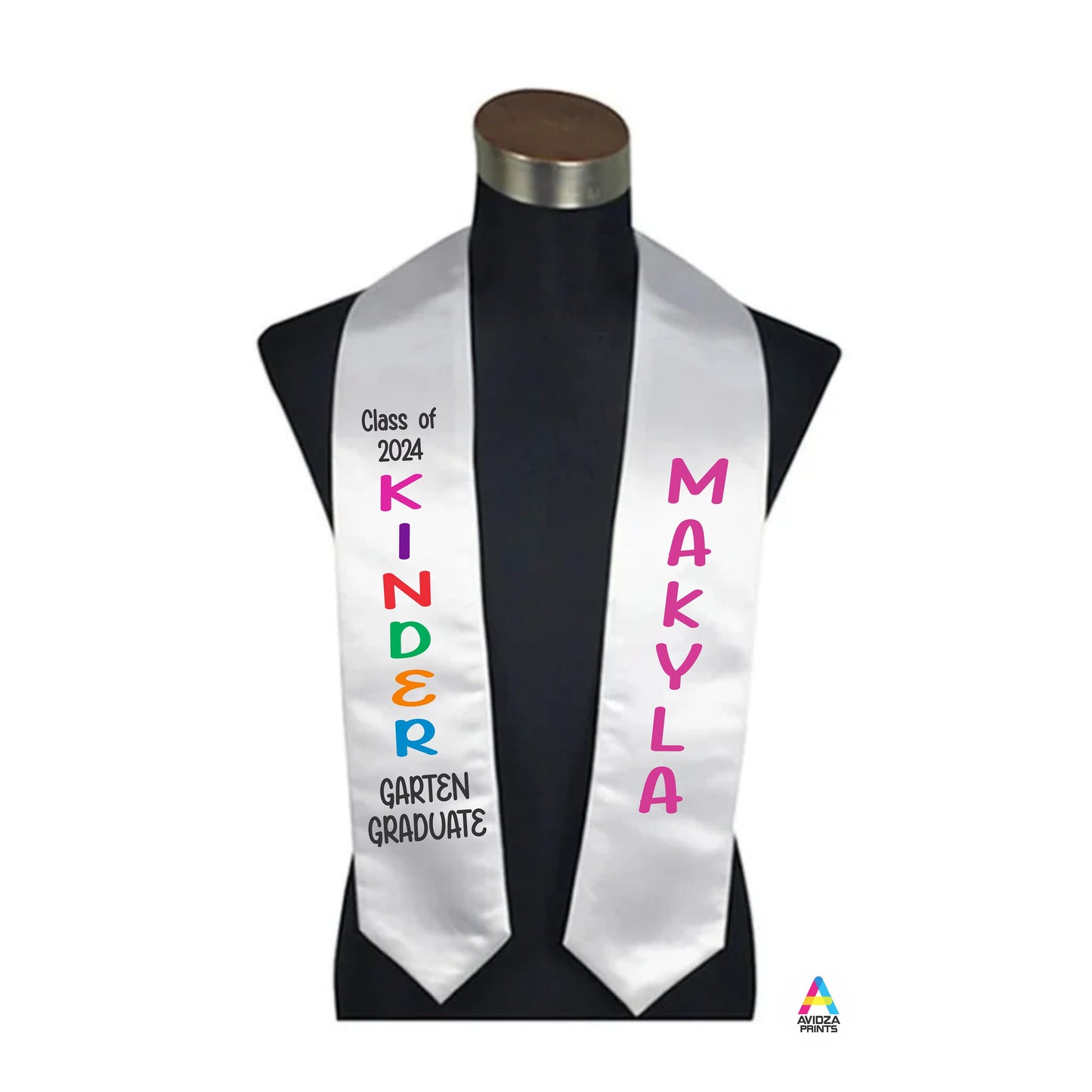 Custom Kinder Garten Graduation stole. Custom Pre school Graduation Stole.