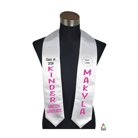 Custom Kinder Garten Graduation stole. Custom Pre school Graduation Stole.