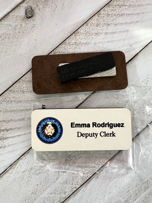 Personalized Name badge with magnetic holder