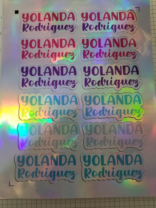 Holograhic personalized sticker