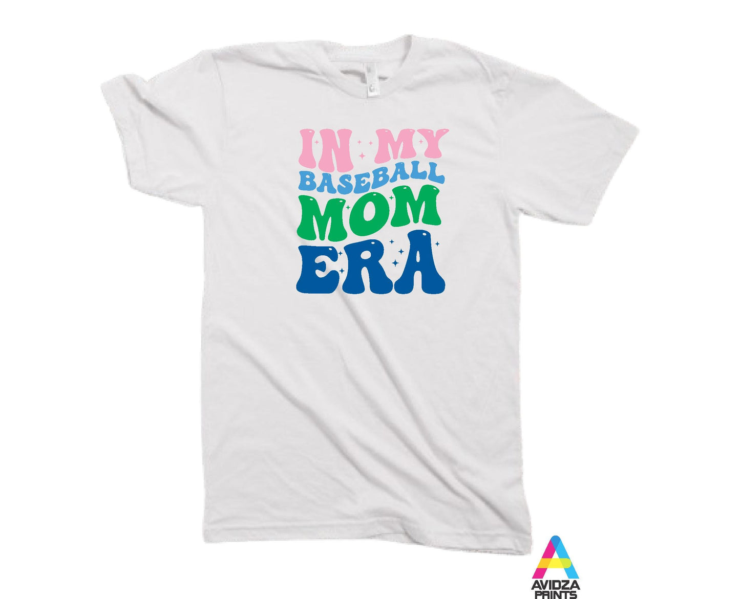 In my baseball mom era shirt pastel colors