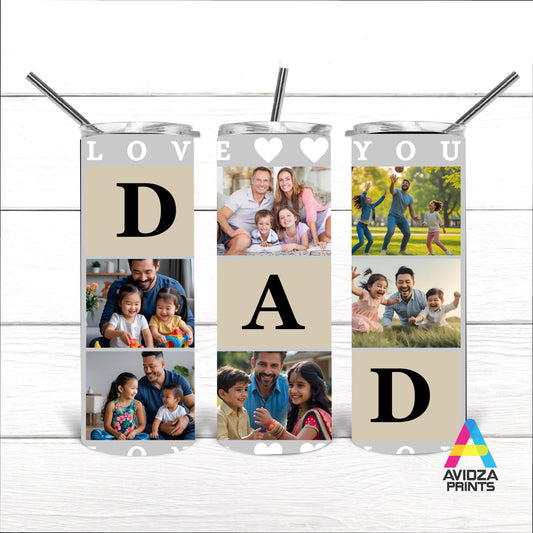 Dad photo tumbler. Dad 6 photos tumbler